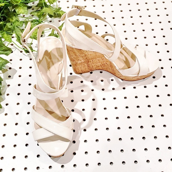 Nine West Shoes - Nine West Cork Patent Leather Wrap Wedges